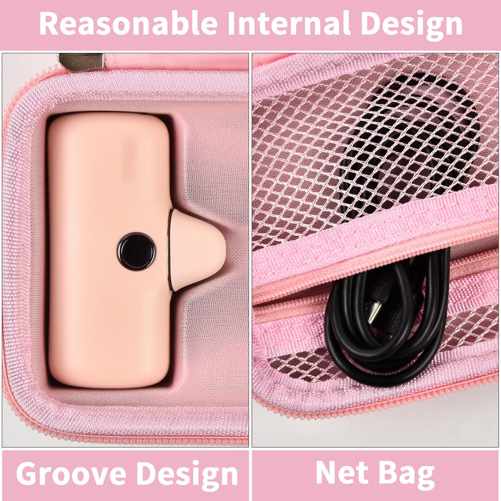Portable Charger Case for Mini Power Bank, Hard Shell Travel Storage Bag with Cable Pocket