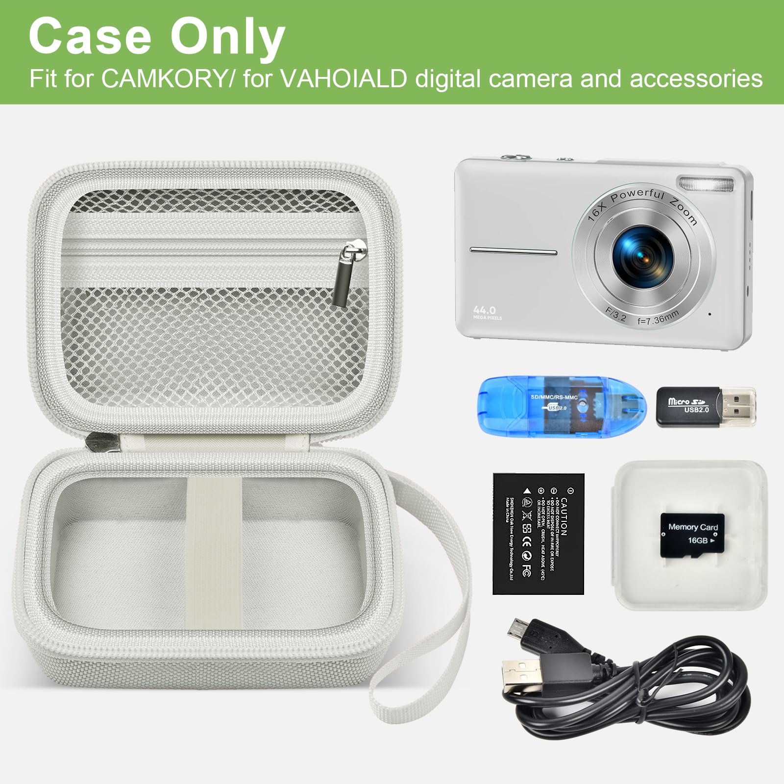 Digital Camera Case For VAHOIALD, Kodak and More | Protective Bag with SD Card Holder