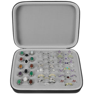 Ring Organizer Case with 42 Slots–Jewelry Display Box for Rings, Earrings and Cufflinks