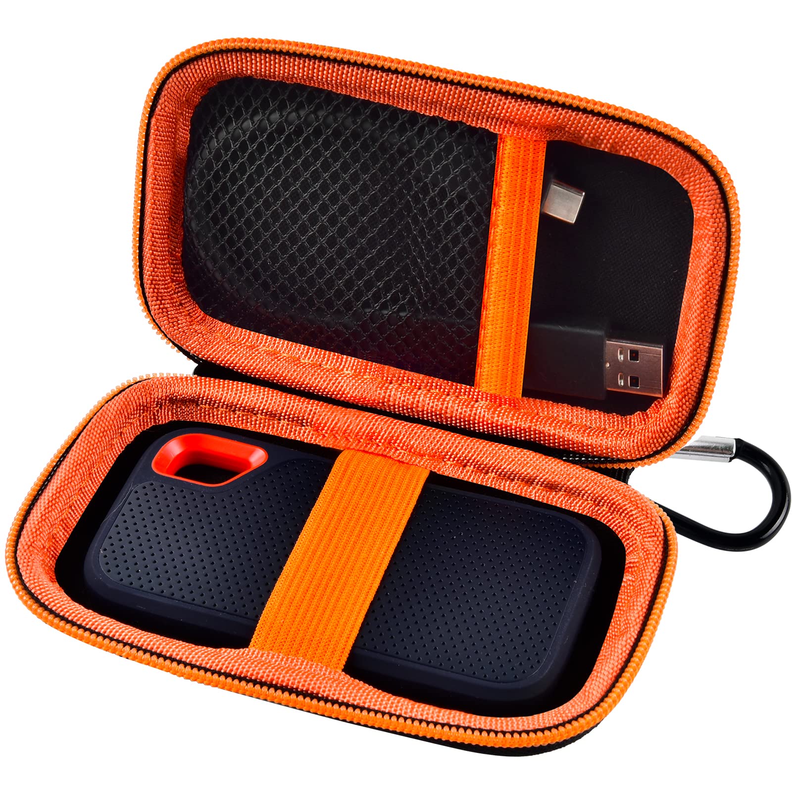 Portable SSD Case for SanDisk Extreme And Extreme PRO, Hard Shell Travel Storage  with SD Card Holder