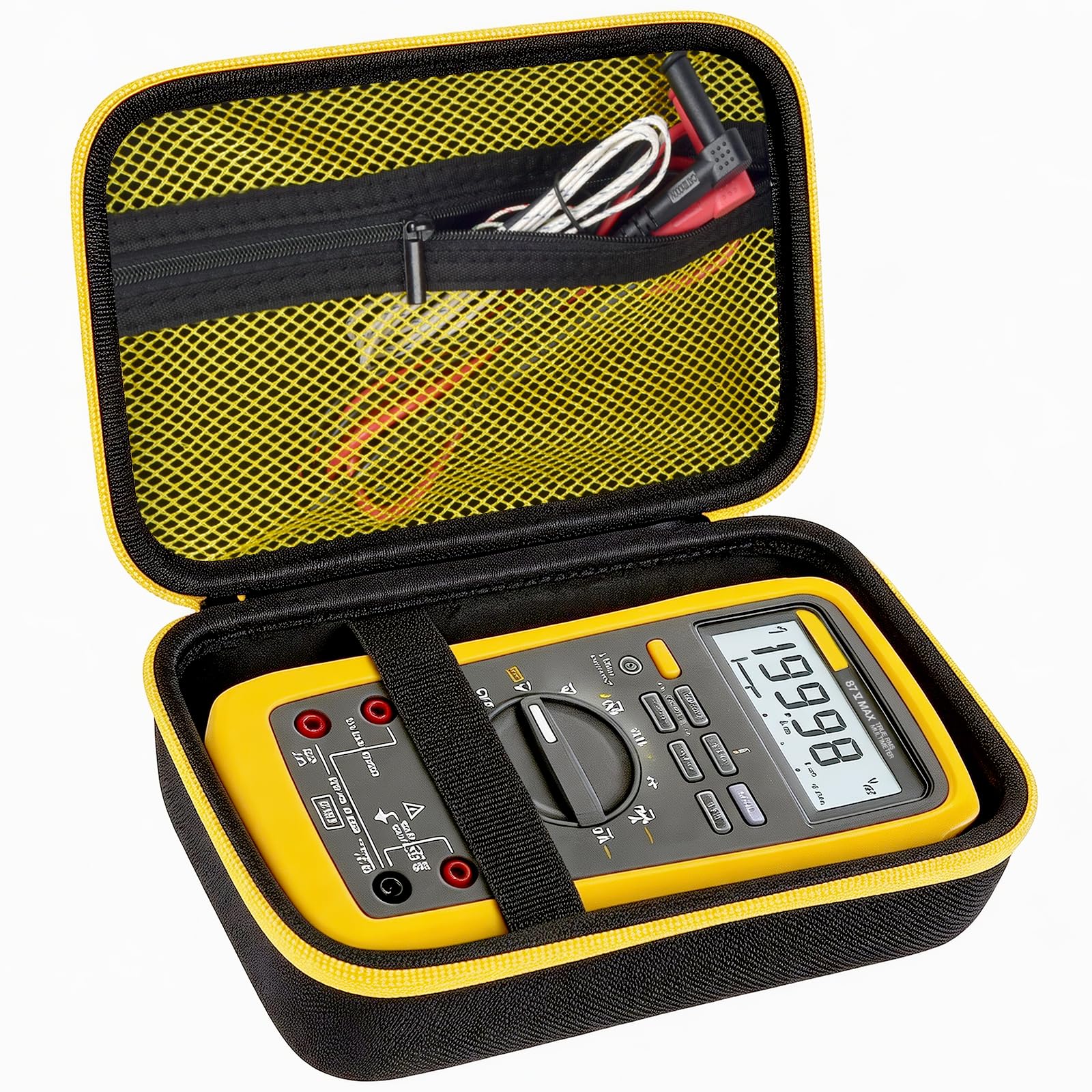 Hard Carrying Case for Fluke Digital Multimeter – Protective Travel Organizer for Meter and Test Leads