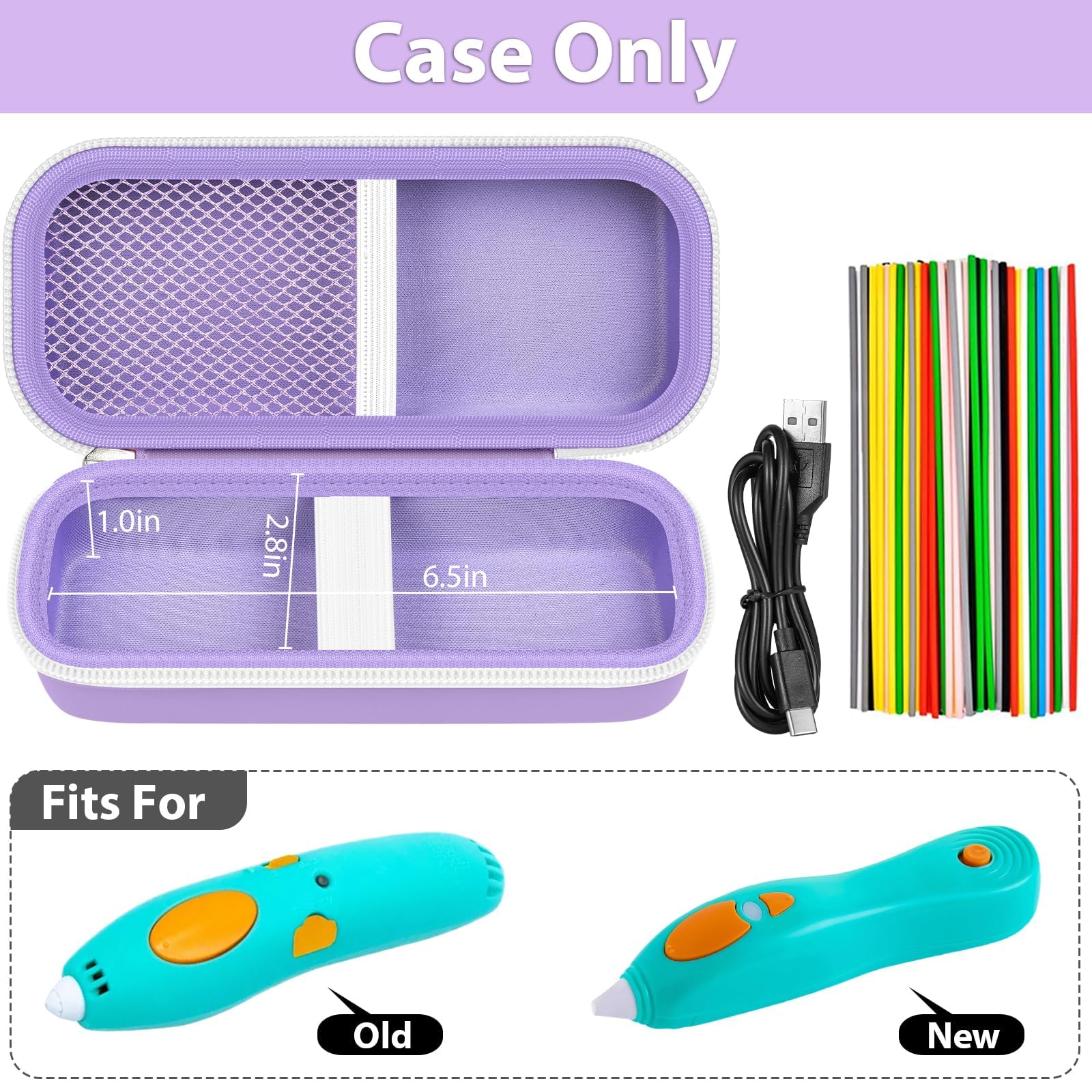 Travel Case for 3Doodler Start+ 3D Printing Pen – Portable Organizer for Pen, Filaments and Charger