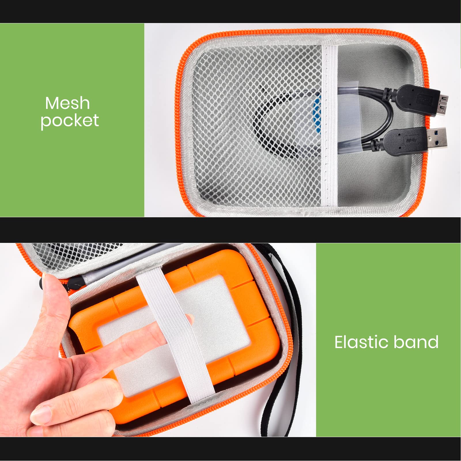 Hard Travel Case for LaCie Rugged Mini External Hard Drive – Portable Storage for HDD and Accessories