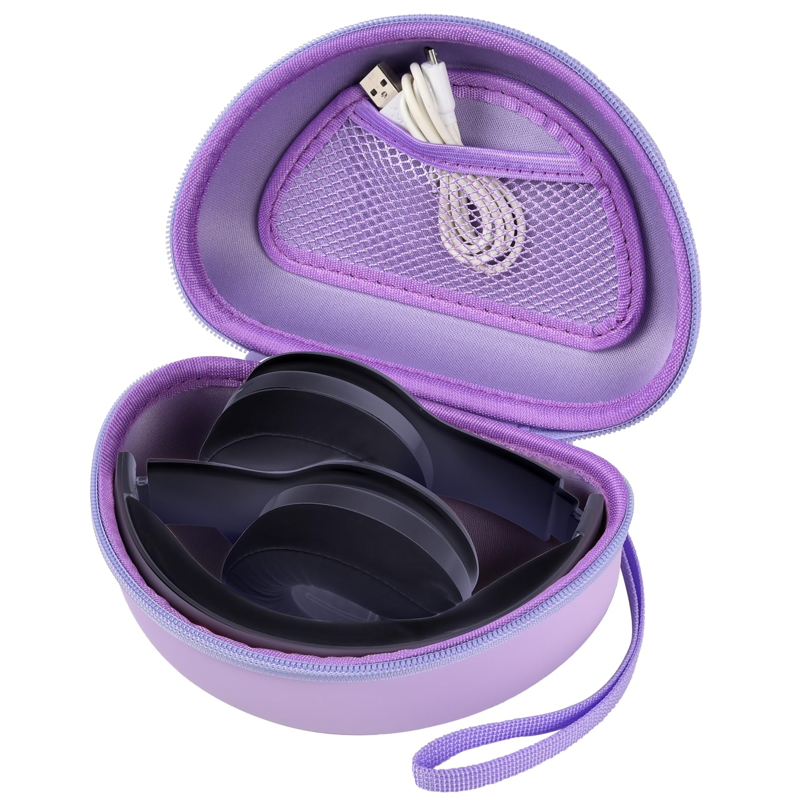 Shockproof Foldable Headphone Travel Case with Mesh Pocket – Compatible with Solo and Studio
