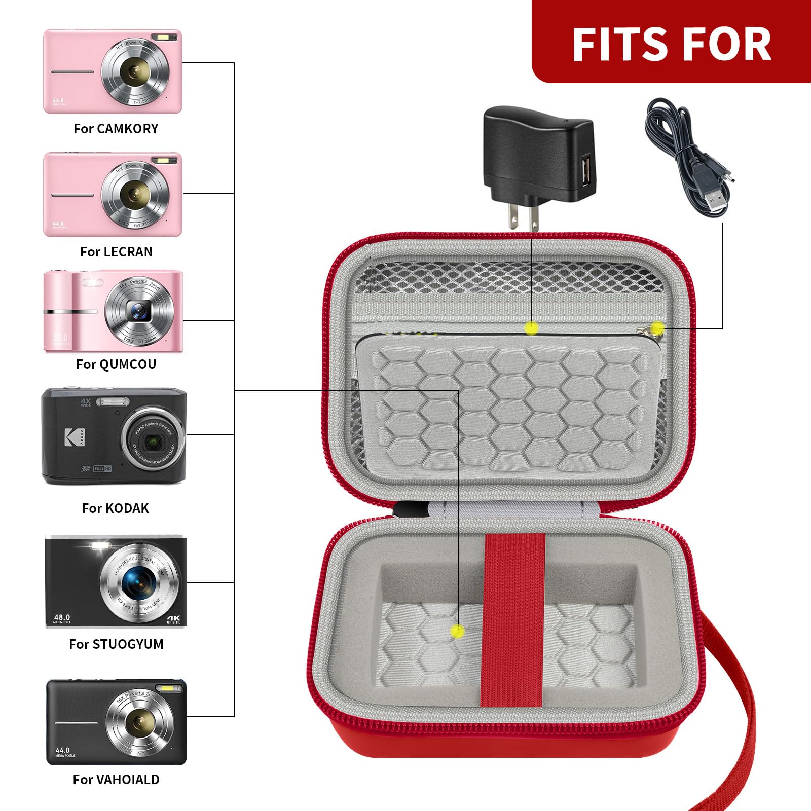 Camera Protective Travel Case For Kodak, Canon and Sony | Lightweight and Portable