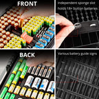 269 Slot Battery Organizer Case with Tester – Heavy Duty Storage Box for AA, AAA, 9V and More
