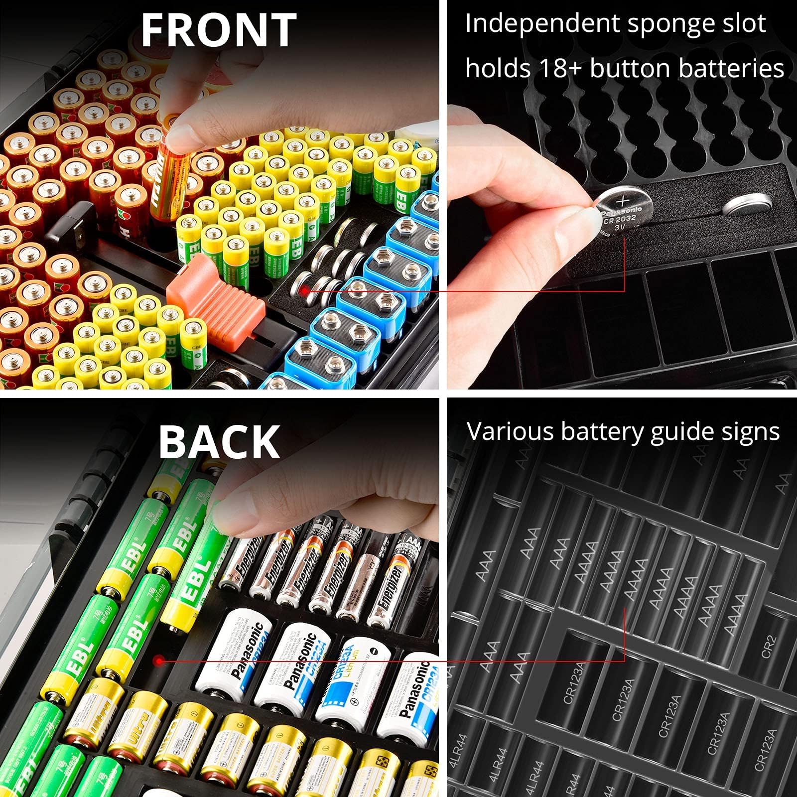 269 Slot Battery Organizer Case with Tester – Heavy Duty Storage Box for AA, AAA, 9V and More