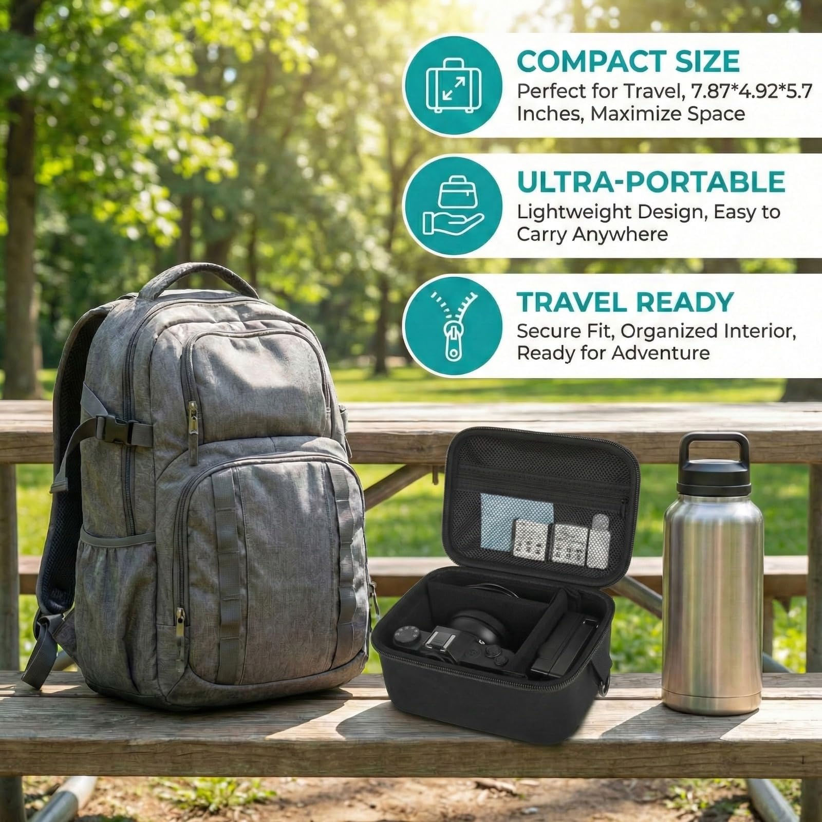 Vlogging Camera Case for 4K Digital Cameras–Portable Storage for Lens and Accessories