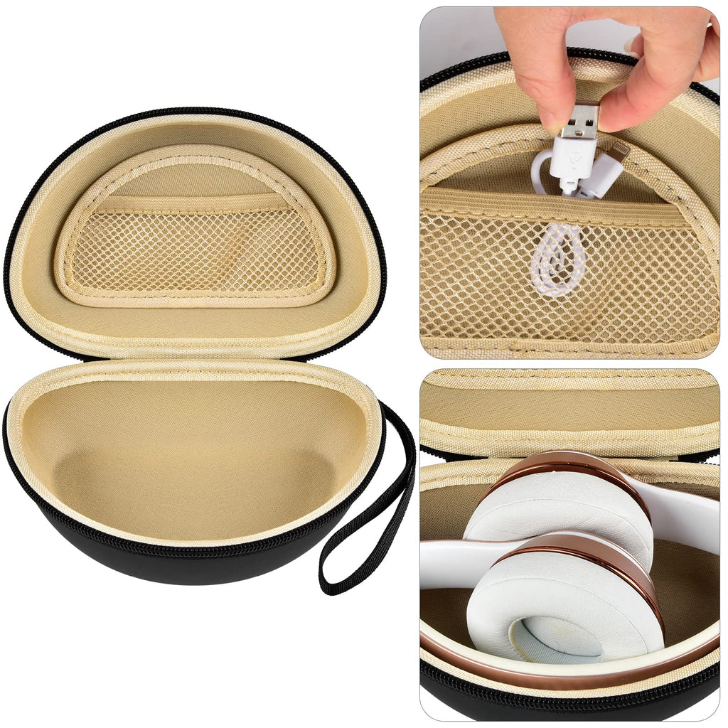 Shockproof Foldable Headphone Travel Case with Mesh Pocket – Compatible with Solo and Studio