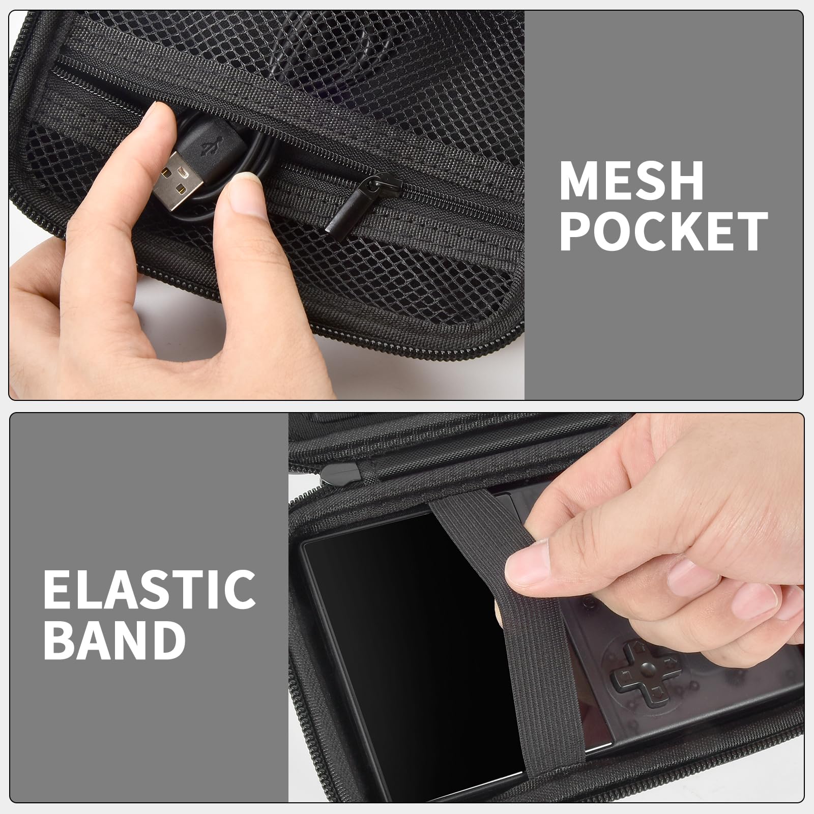 Retro Handheld Console Carrying Case for R36S / RG353V / RG353VS – Shockproof Travel Storage Bag
