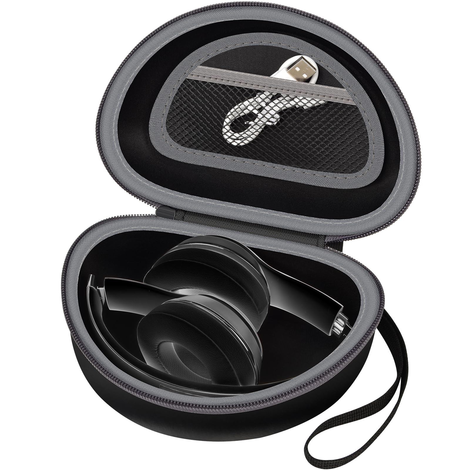 Shockproof Foldable Headphone Travel Case with Mesh Pocket – Compatible with Solo and Studio