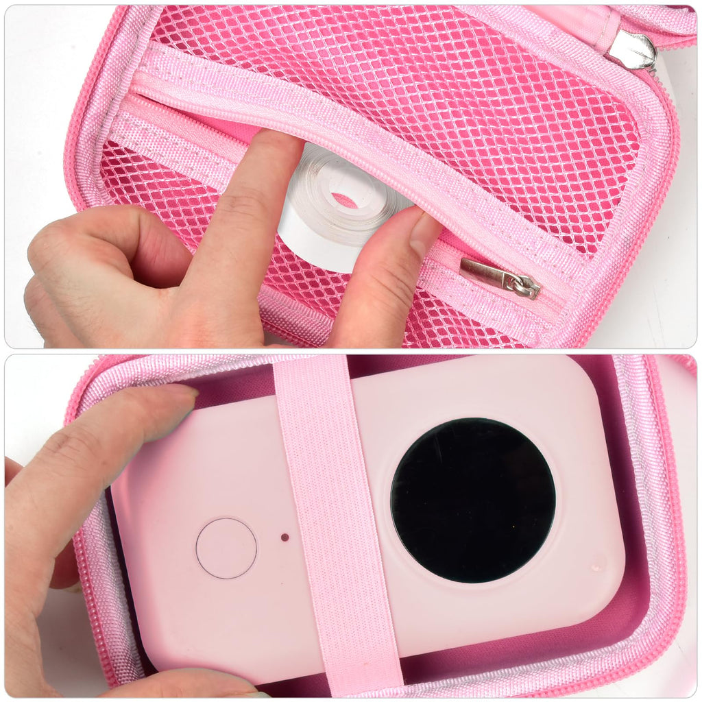 Label Maker Carrying Case Fits Phomemo, NIIMBOT and More– Protective EVA Bag with Mesh Pocket