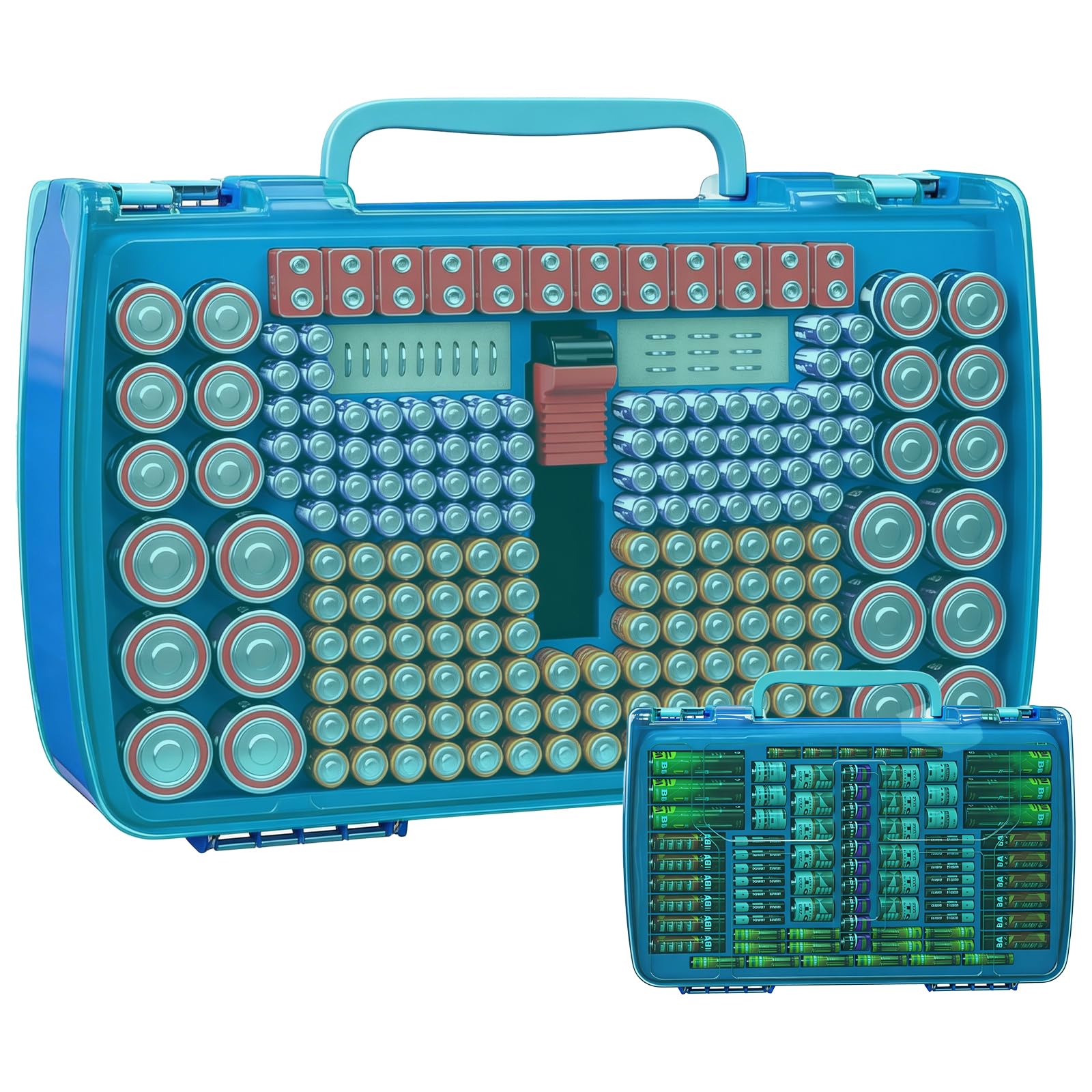 269 Slot Battery Organizer Case with Tester – Heavy Duty Storage Box for AA, AAA, 9V and More