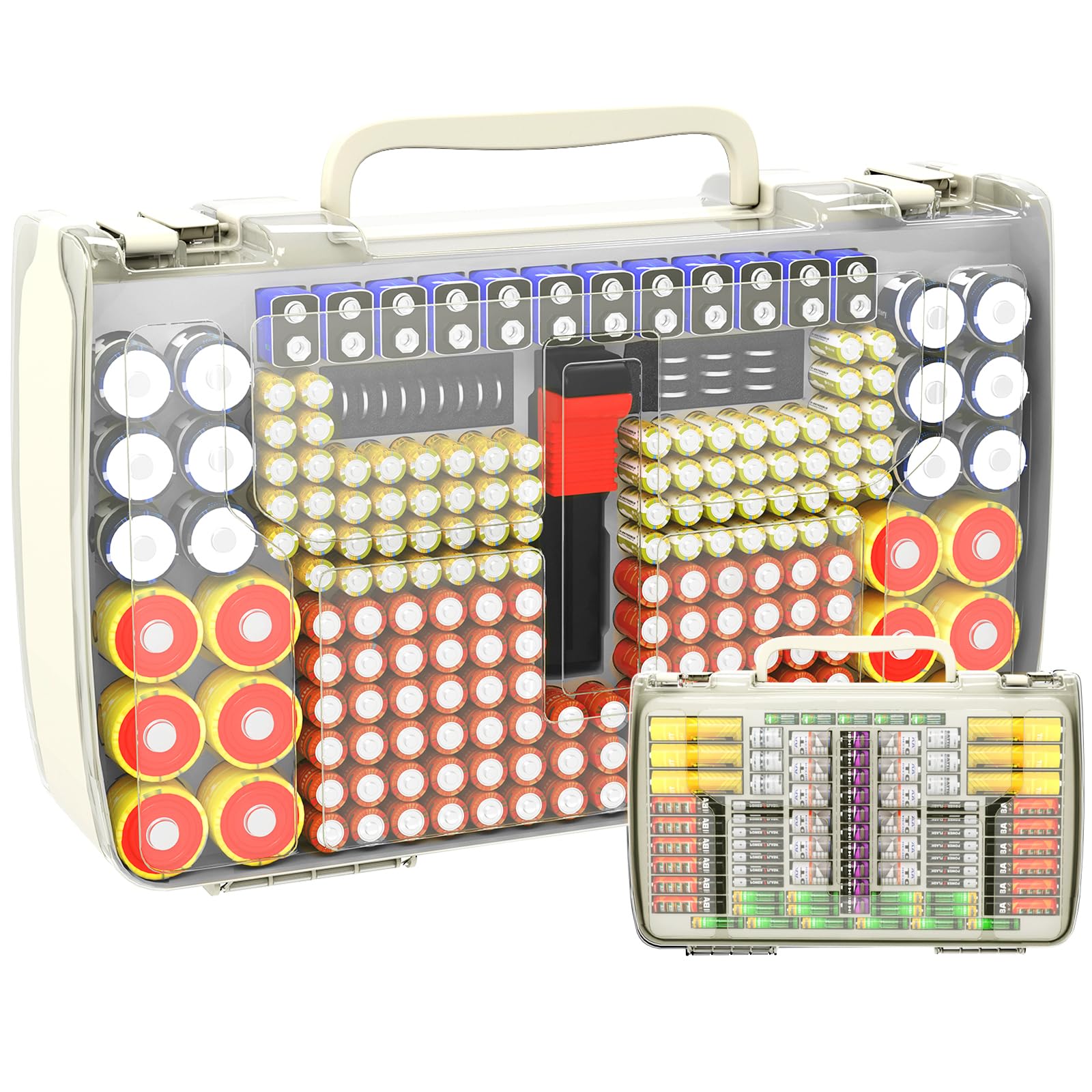 269 Slot Battery Organizer Case with Tester – Heavy Duty Storage Box for AA, AAA, 9V and More