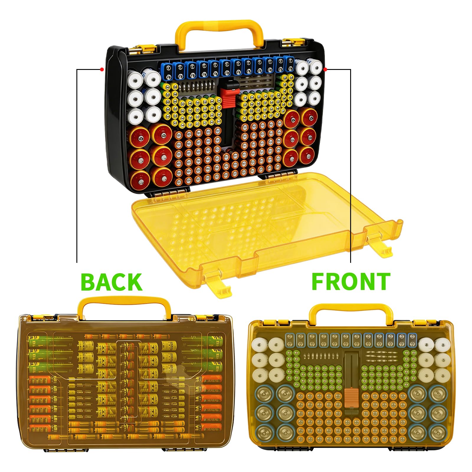 269 Slot Battery Organizer Case with Tester – Heavy Duty Storage Box for AA, AAA, 9V and More