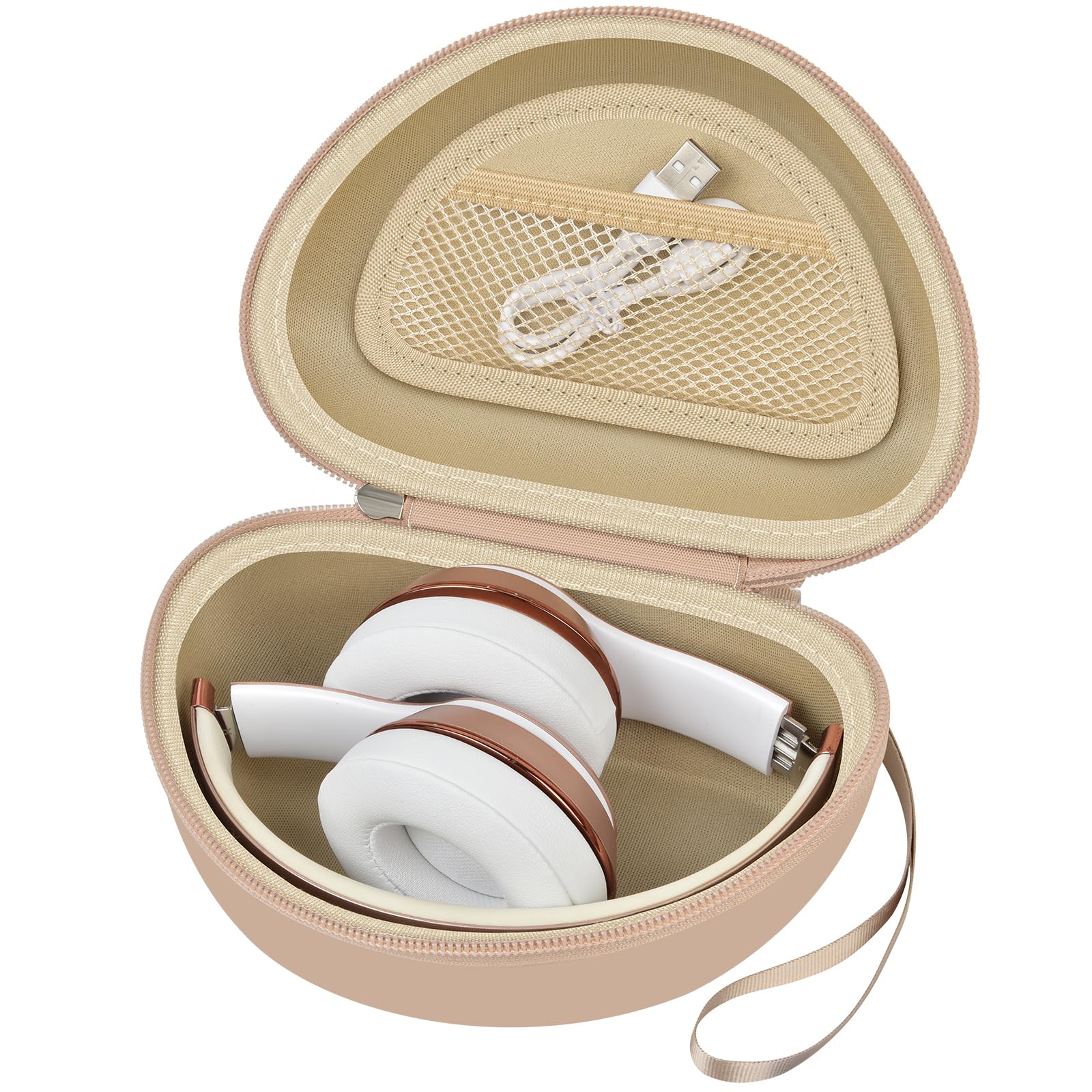 Shockproof Foldable Headphone Travel Case with Mesh Pocket – Compatible with Solo and Studio