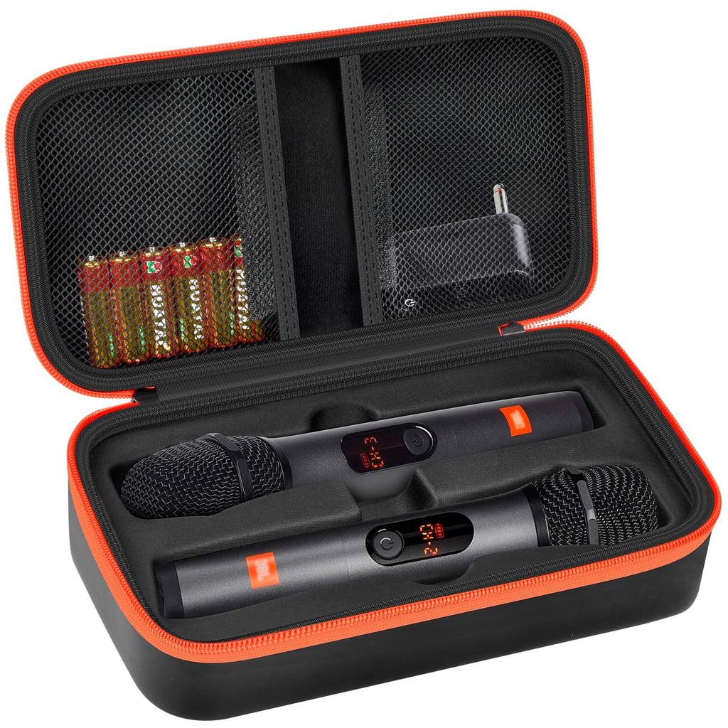 JBL Wireless Microphone Case – Shockproof Hard Shell Travel Bag For Dual Mics and Accessories