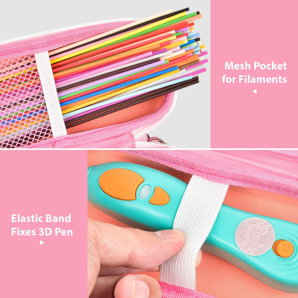 Travel Case for 3Doodler Start+ 3D Printing Pen – Portable Organizer for Pen, Filaments and Charger