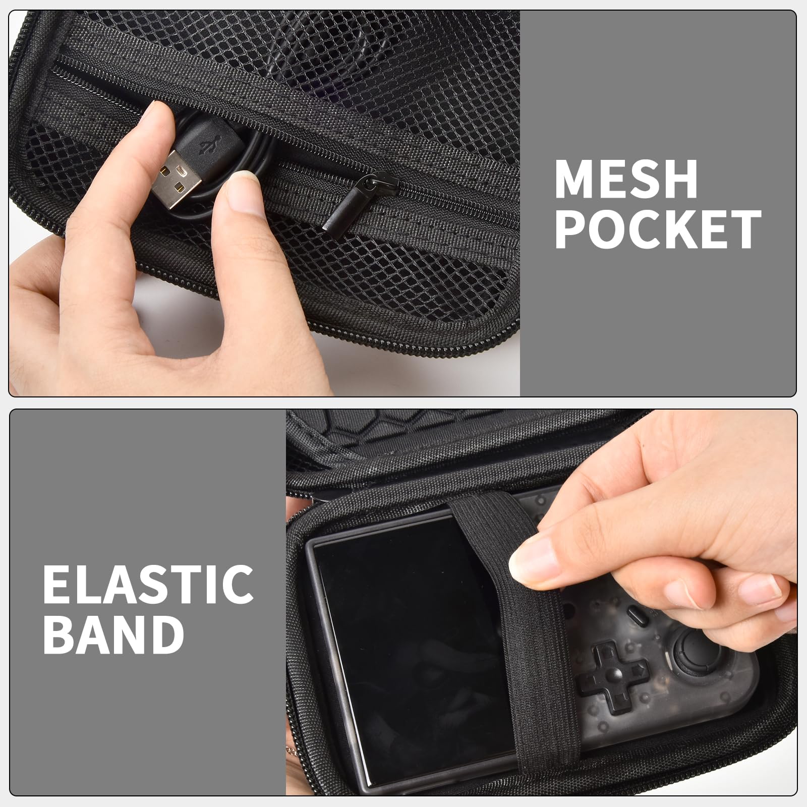 Retro Handheld Console Carrying Case for R36S / RG353V / RG353VS – Shockproof Travel Storage Bag