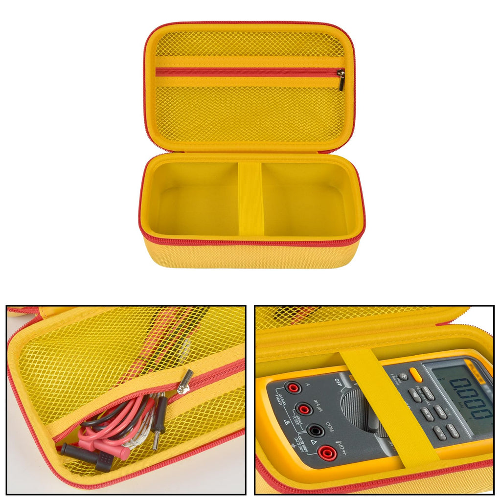 Hard Carrying Case for Fluke Digital Multimeter – Protective Travel Organizer for Meter and Test Leads