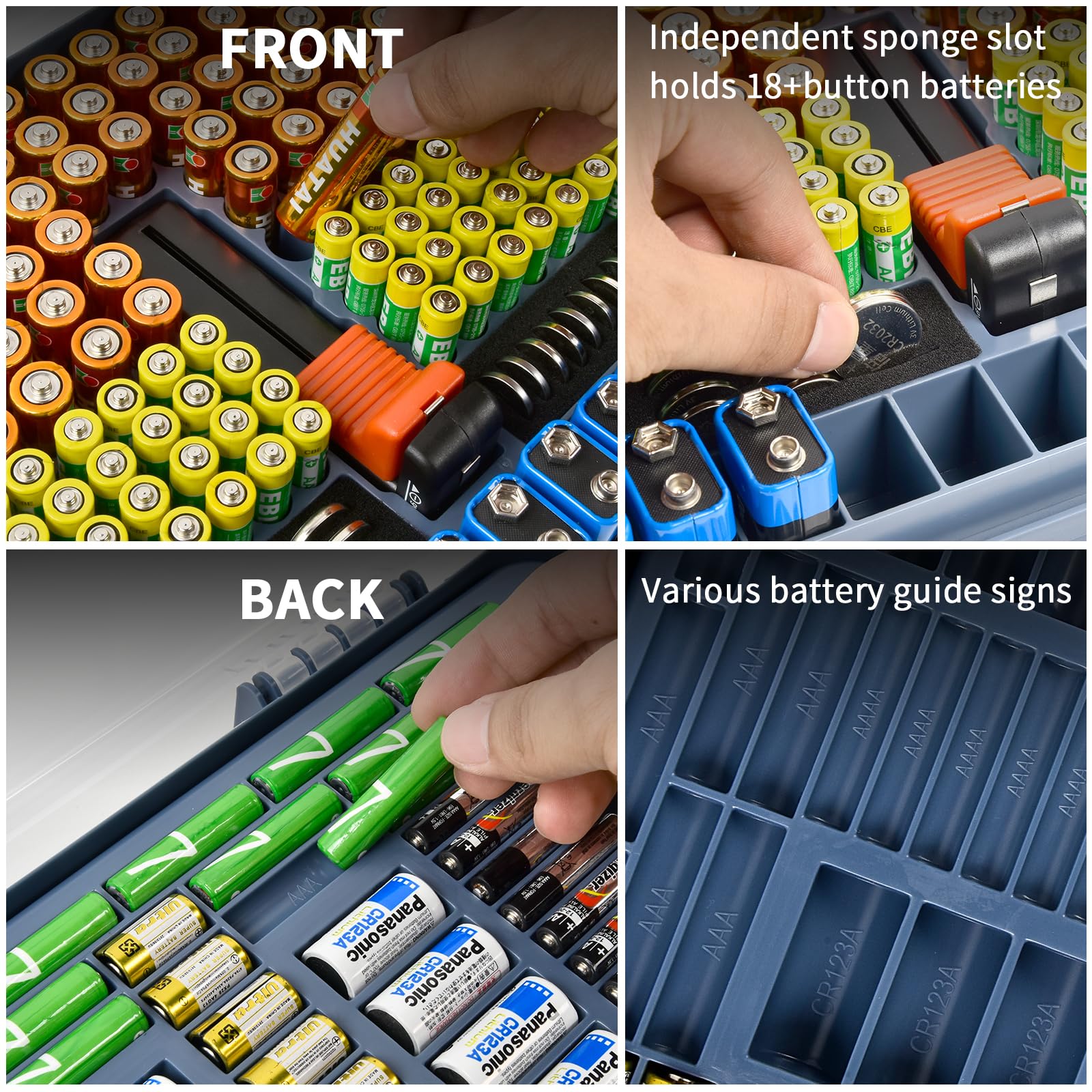 269 Slot Battery Organizer Case with Tester – Heavy Duty Storage Box for AA, AAA, 9V and More