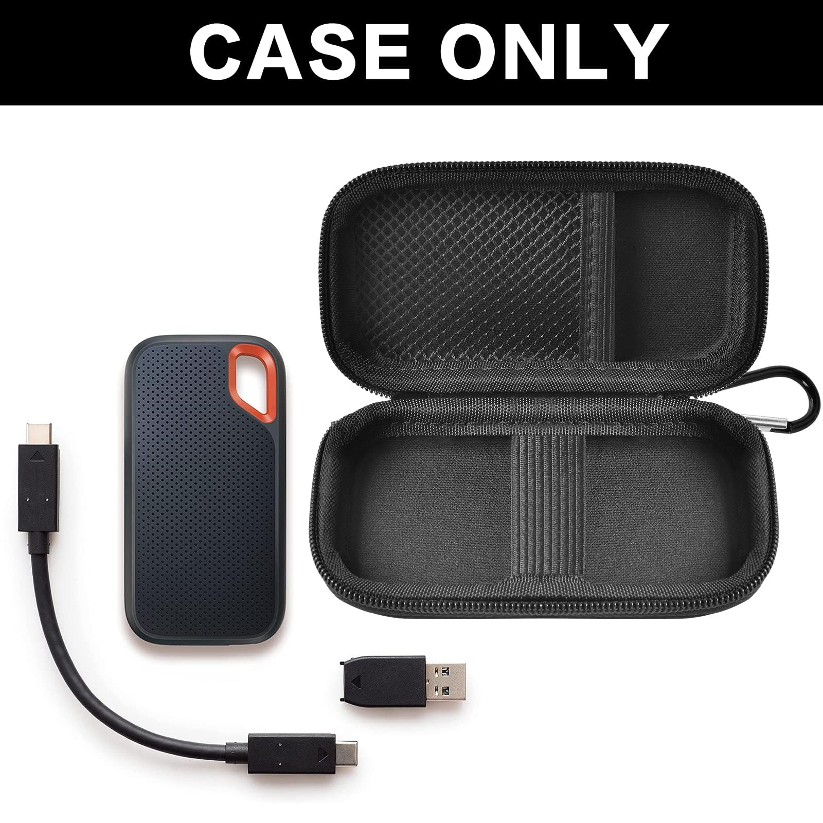Portable SSD Case for SanDisk Extreme And Extreme PRO, Hard Shell Travel Storage  with SD Card Holder
