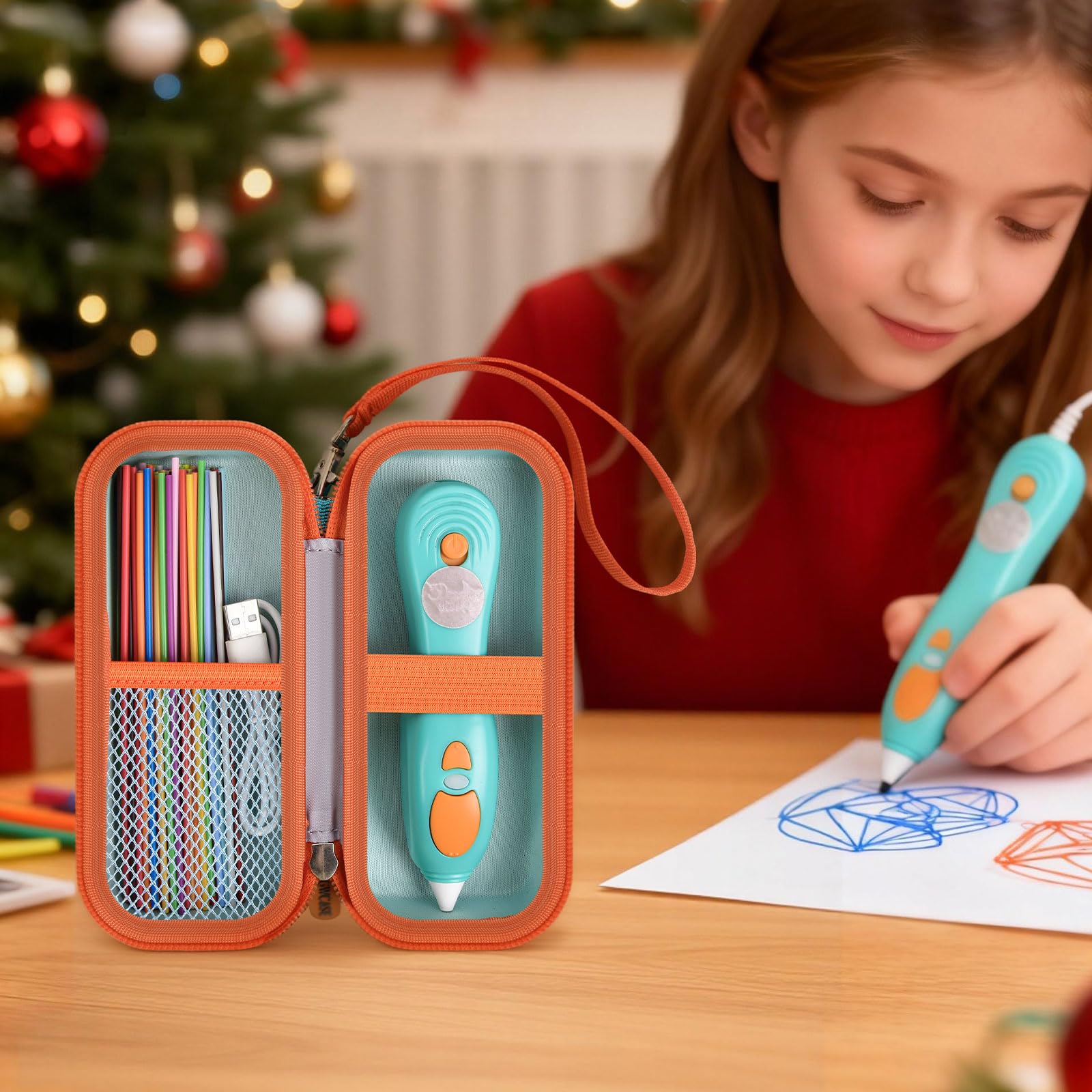 Travel Case for 3Doodler Start+ 3D Printing Pen – Portable Organizer for Pen, Filaments and Charger