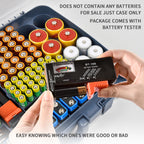 269 Slot Battery Organizer Case with Tester – Heavy Duty Storage Box for AA, AAA, 9V and More