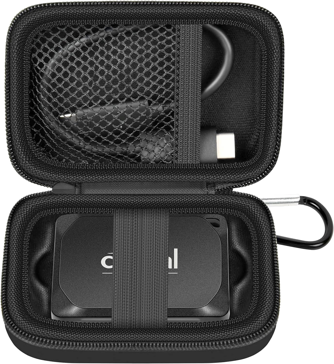 Hard Carrying Case for Crucial X10/X9 Pro Portable SSD–Shockproof External SSD Storage Bag with Mesh Pocket