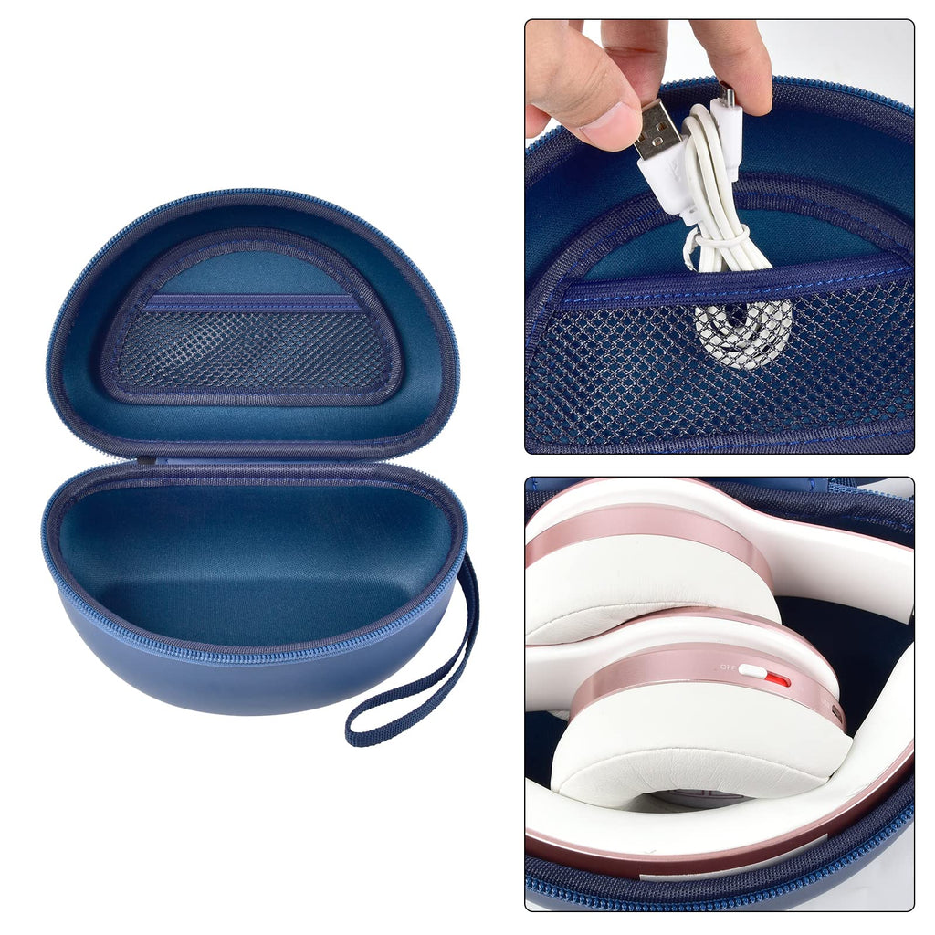 Shockproof Foldable Headphone Travel Case with Mesh Pocket – Compatible with Solo and Studio