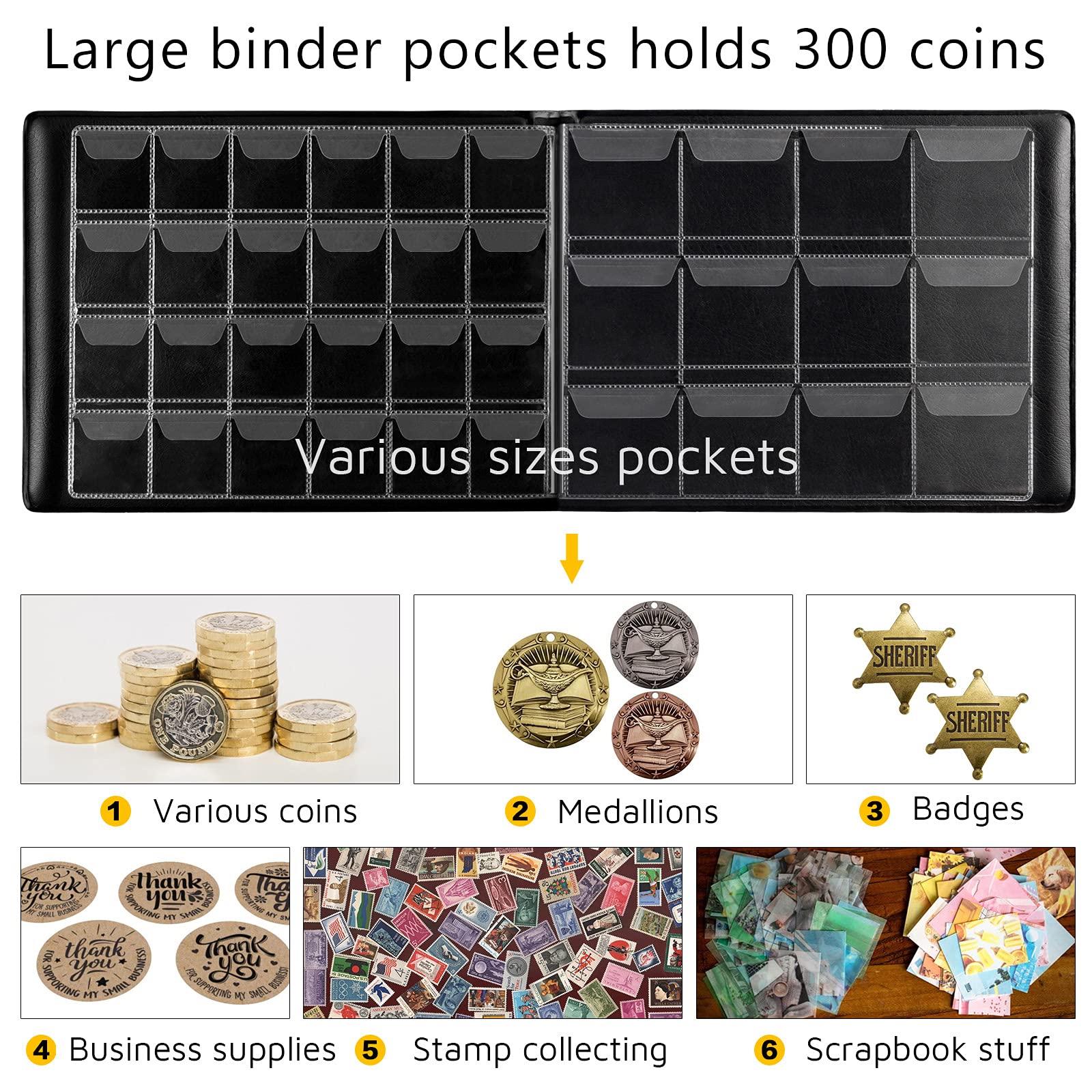 300 Pocket Coin Collection Album – Protective Coin Storage Book for Collectors