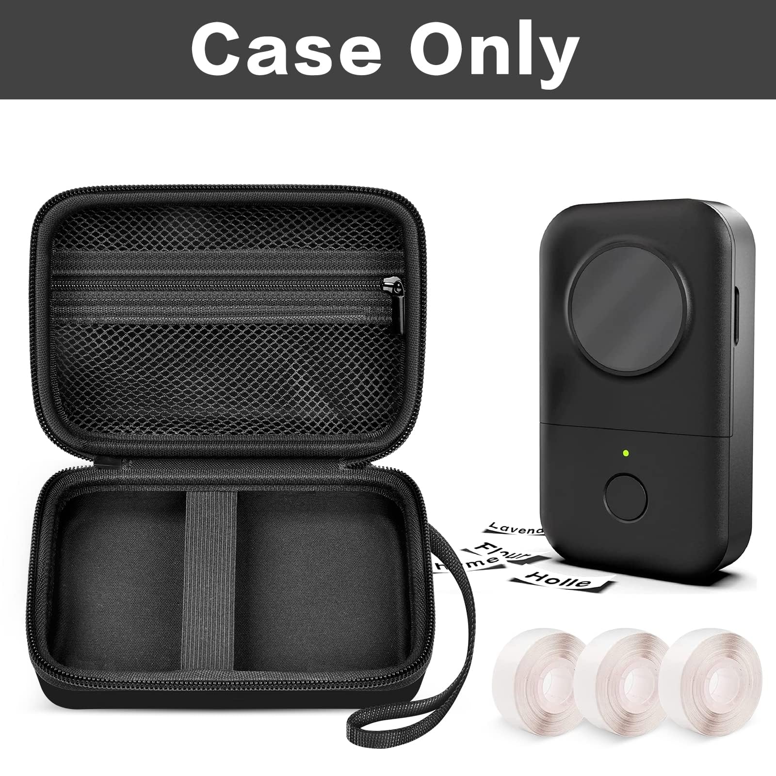 Label Maker Carrying Case Fits Phomemo, NIIMBOT and More– Protective EVA Bag with Mesh Pocket