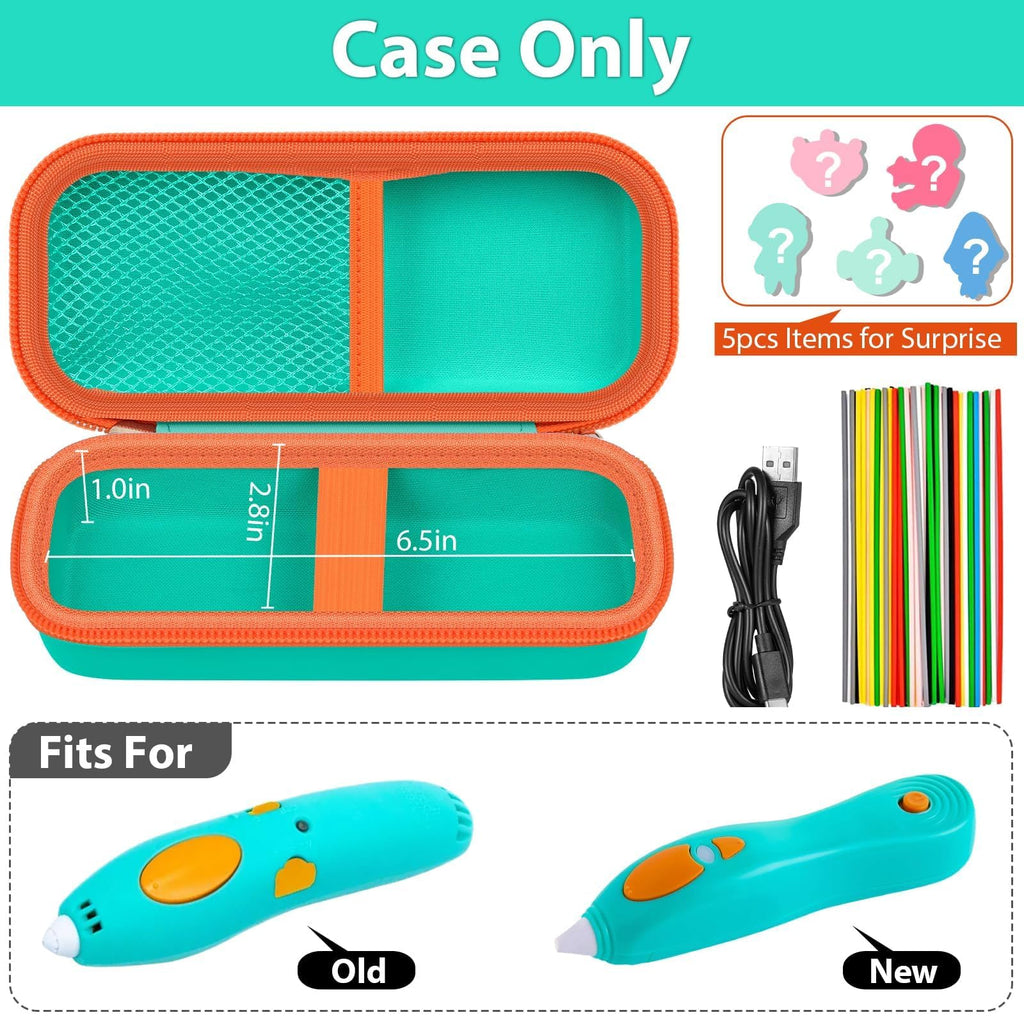Travel Case for 3Doodler Start+ 3D Printing Pen – Portable Organizer for Pen, Filaments and Charger