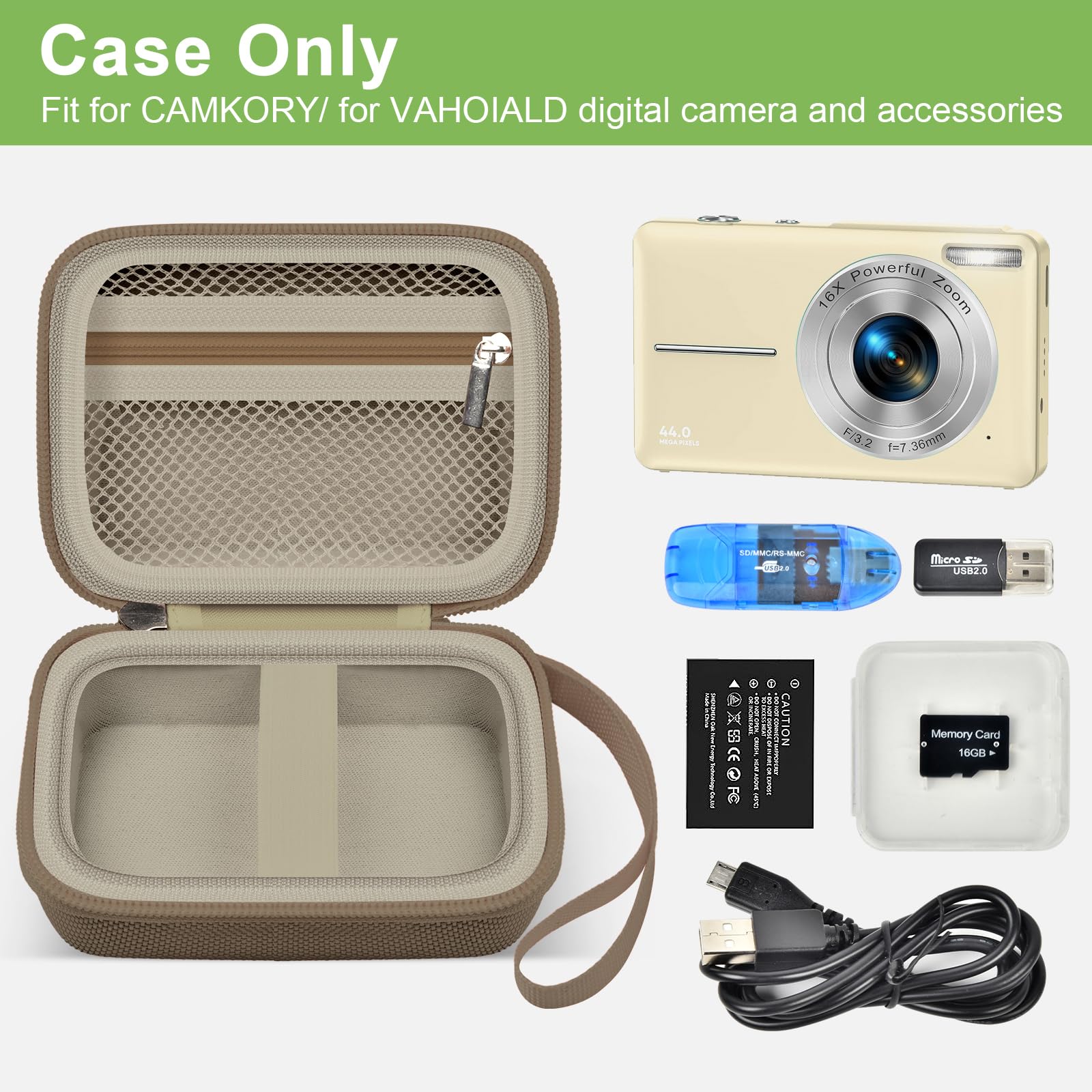 Digital Camera Case For VAHOIALD, Kodak and More | Protective Bag with SD Card Holder