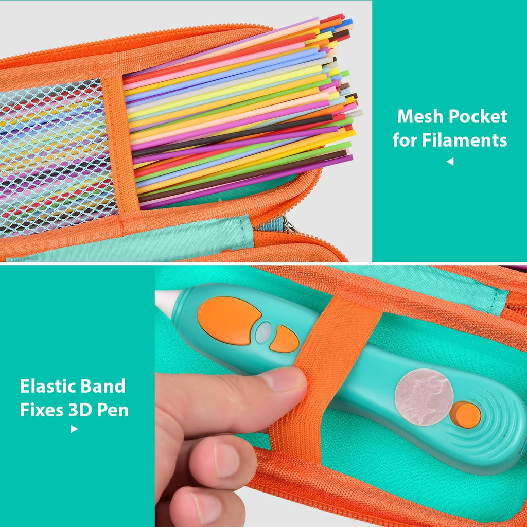 Travel Case for 3Doodler Start+ 3D Printing Pen – Portable Organizer for Pen, Filaments and Charger