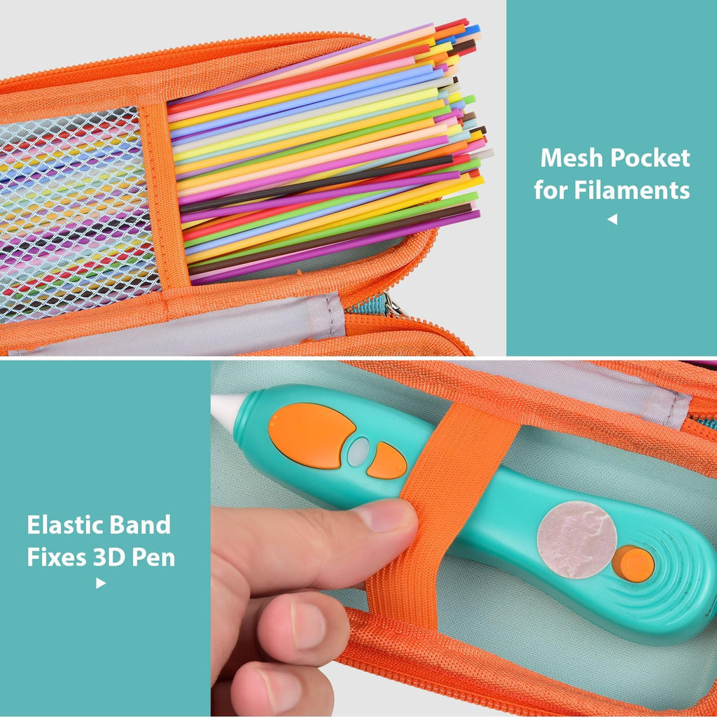 Travel Case for 3Doodler Start+ 3D Printing Pen – Portable Organizer for Pen, Filaments and Charger