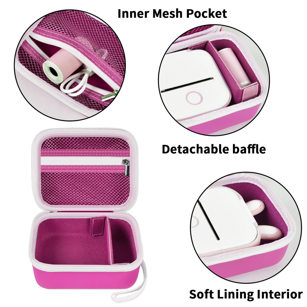 Label Maker Case for Memoking T02 and Phomemo M02 Mini Printer Storage