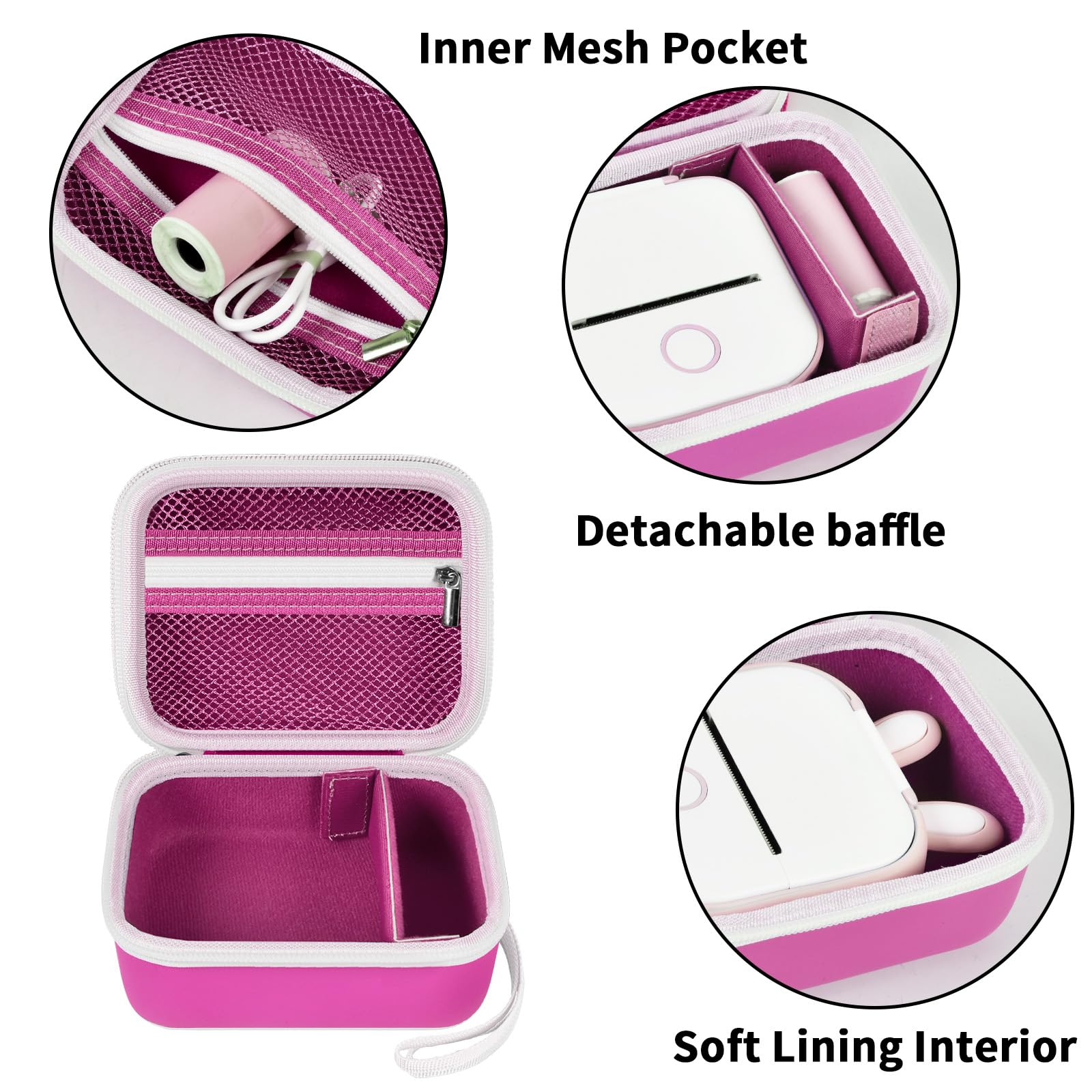 Label Maker Case for Memoking T02 and Phomemo M02 Mini Printer Storage