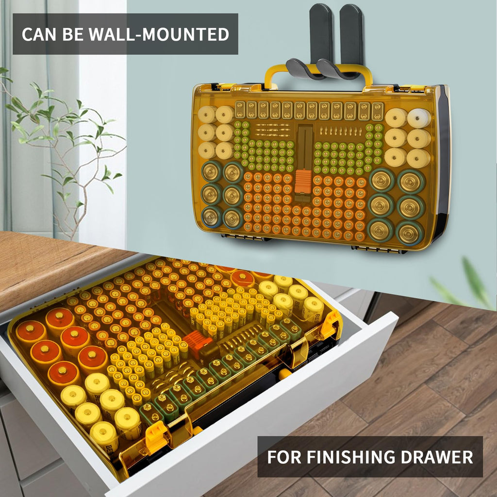 269 Slot Battery Organizer Case with Tester – Heavy Duty Storage Box for AA, AAA, 9V and More