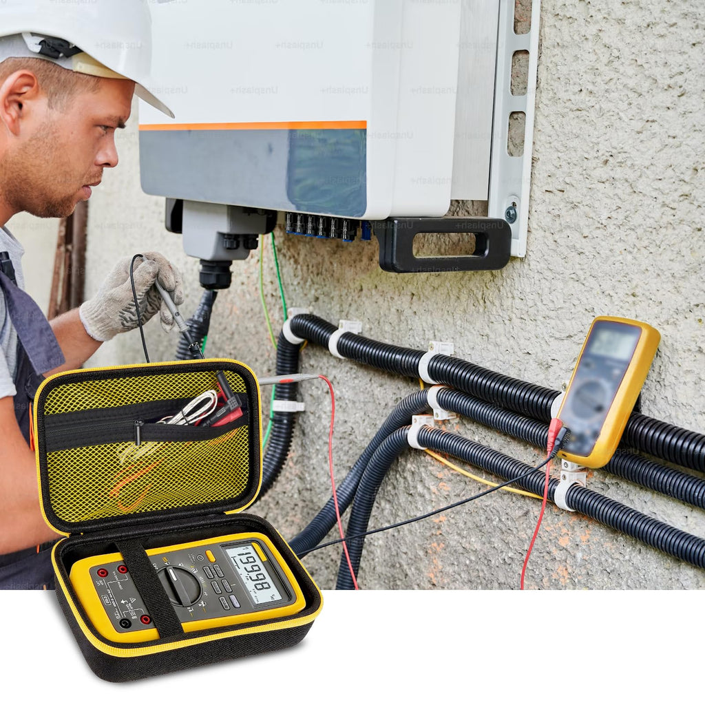 Hard Carrying Case for Fluke Digital Multimeter – Protective Travel Organizer for Meter and Test Leads