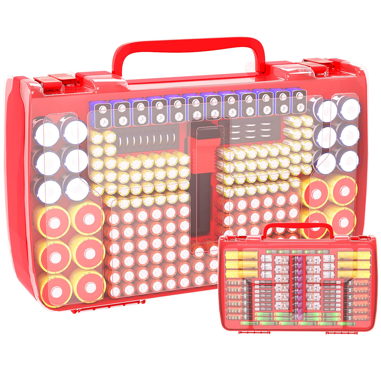 269 Slot Battery Organizer Case with Tester – Heavy Duty Storage Box for AA, AAA, 9V and More
