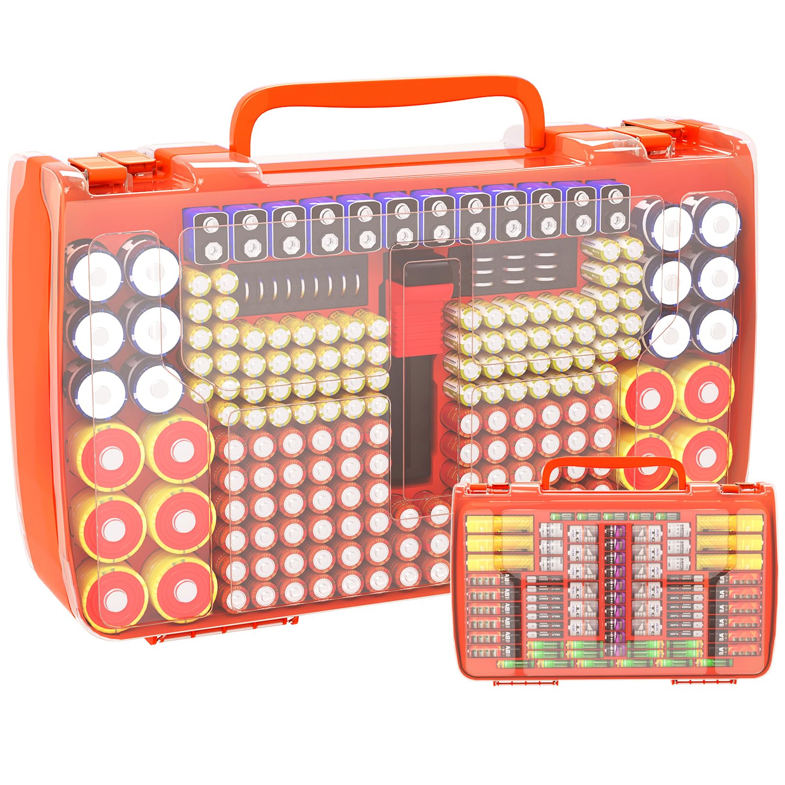 269 Slot Battery Organizer Case with Tester – Heavy Duty Storage Box for AA, AAA, 9V and More