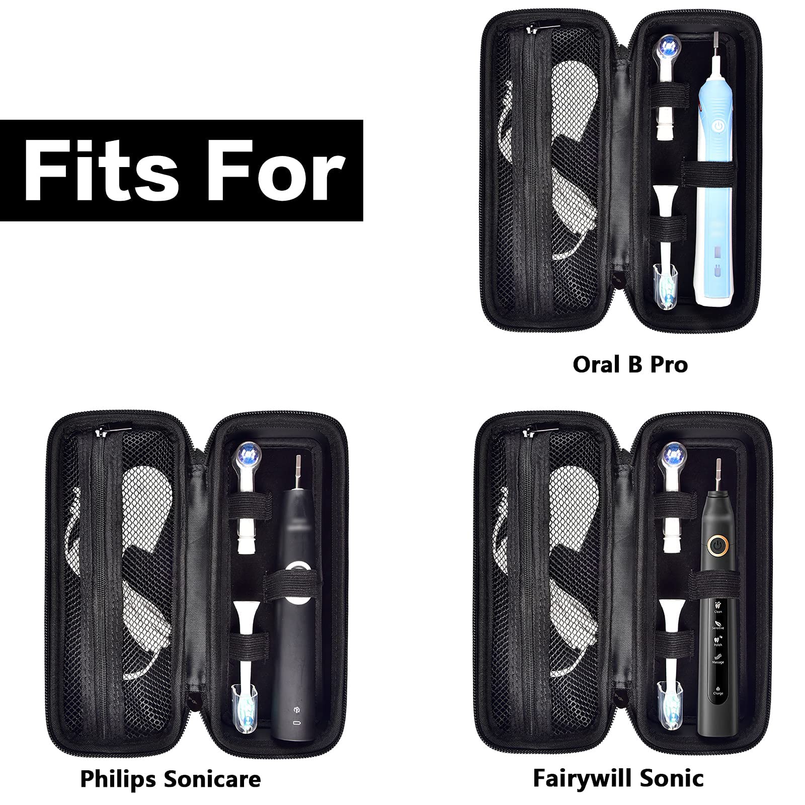 Electric Toothbrush Travel Case for Oral-B and Philips Sonicare - Waterproof Holder Bag