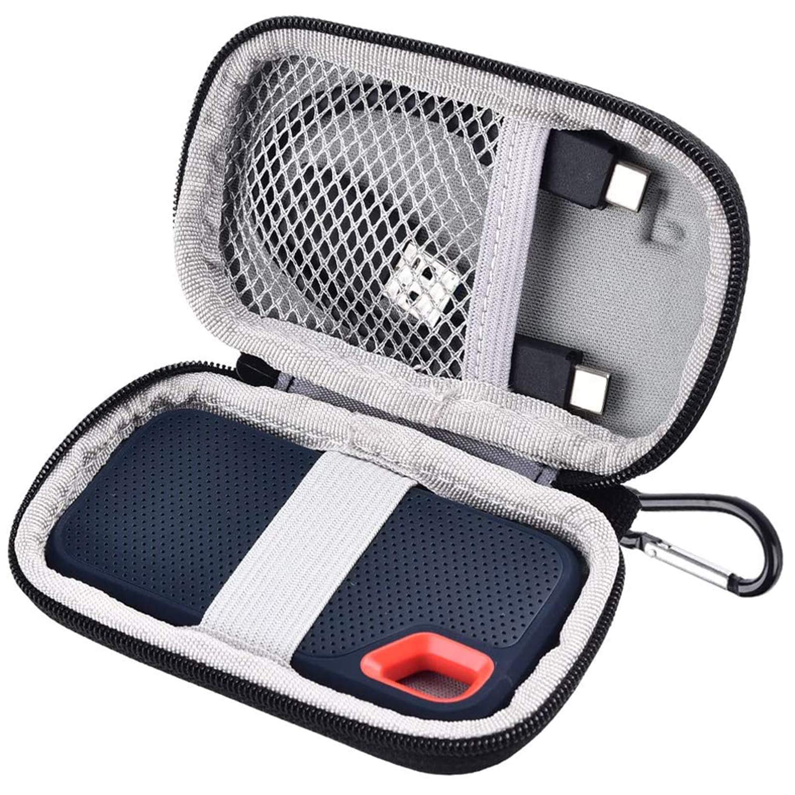 Portable SSD Case for SanDisk Extreme And Extreme PRO, Hard Shell Travel Storage  with SD Card Holder