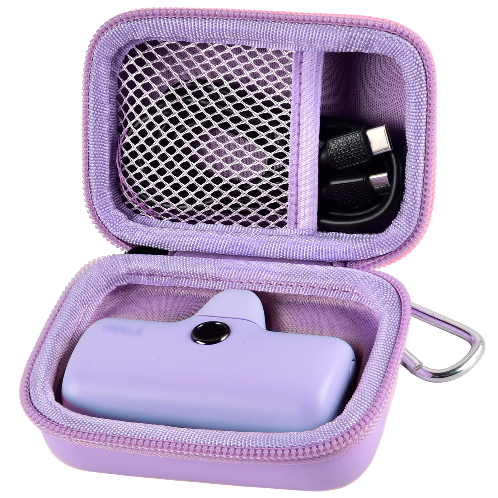 Portable Charger Case for Mini Power Bank, Hard Shell Travel Storage Bag with Cable Pocket