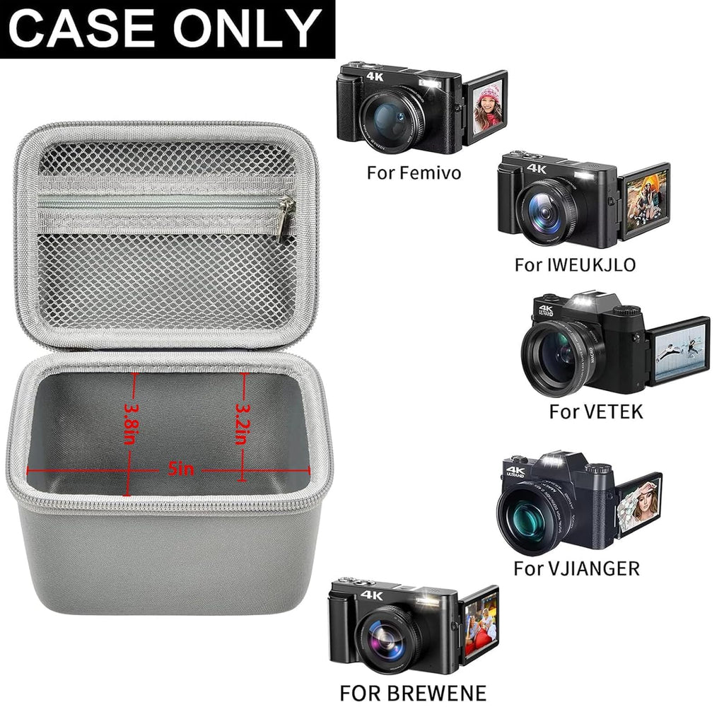 Vlogging Camera Case for 4K Digital Cameras–Portable Storage for Lens and Accessories