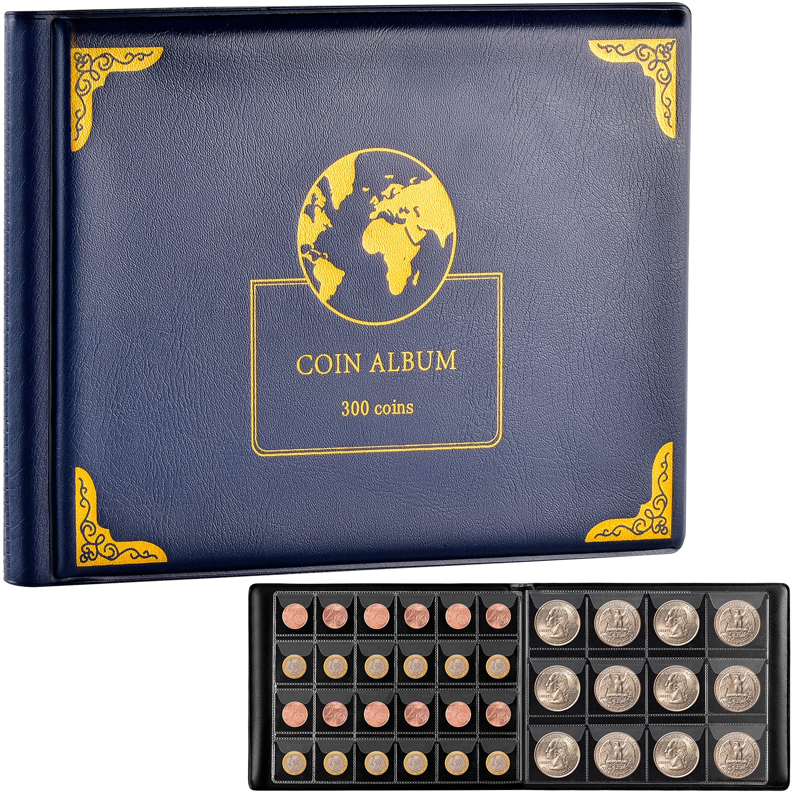300 Pocket Coin Collection Album – Protective Coin Storage Book for Collectors
