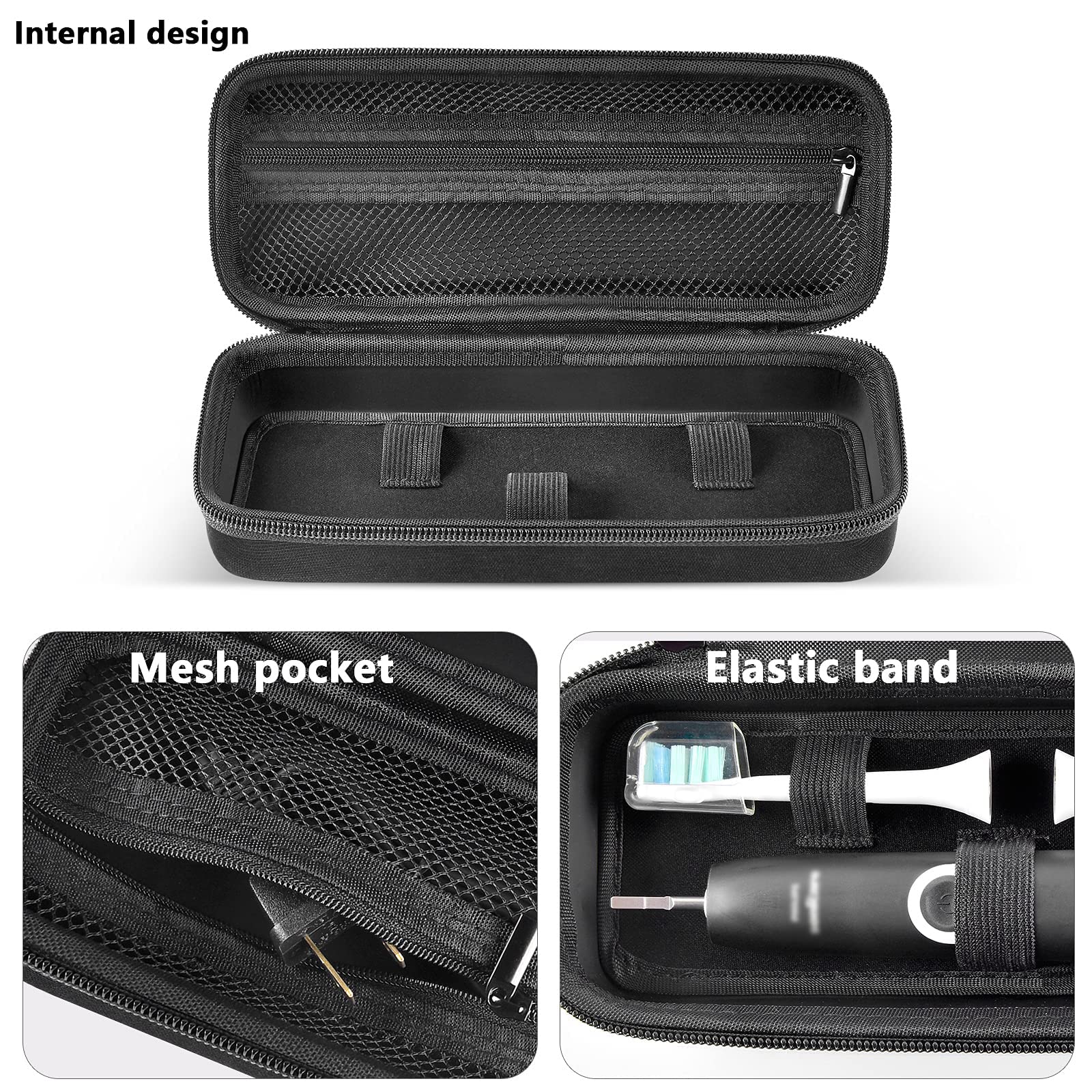 Electric Toothbrush Travel Case for Oral-B and Philips Sonicare - Waterproof Holder Bag