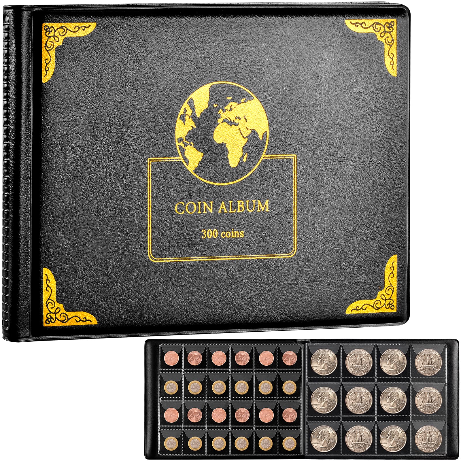 300 Pocket Coin Collection Album – Protective Coin Storage Book for Collectors
